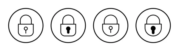 Lås Ikonen Som Illustration Hänglås Tecken Och Symbol Krypteringsikon Säkerhetssymbol — Stock vektor