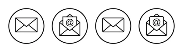 Иллюстрация Набора Значков Почты Знак Символ Электронной Почты Иконка Электронной — стоковый вектор