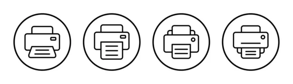 Icono Impresión Conjunto Ilustración Signo Símbolo Impresora — Vector de stock