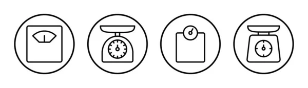 Κλίμακα Εικονογράφηση Σύνολο Εικονιδίων Πινακίδα Και Σύμβολο Κλίμακας Βάρους — Διανυσματικό Αρχείο