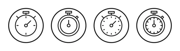 Icône Chronomètre Set Illustration Signe Symbole Minuterie Icône Compte Rebours — Image vectorielle