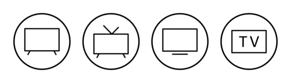 テレビのアイコンセットイラスト テレビの看板や記号 — ストックベクタ
