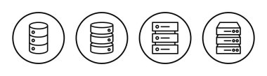 Veritabanı simgesi çizimi. veritabanı işareti ve sembolü