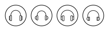 Kulaklık simgesi çizimi. Kulaklık işareti ve sembol