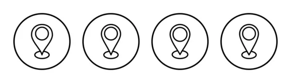 Icono Dirección Conjunto Ilustración Signo Símbolo Ubicación Casa Precisar — Archivo Imágenes Vectoriales
