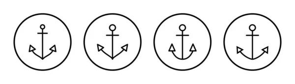 Anchor Icon Set Illustration Anchor Sign Symbol Anchor Marine Icon — Stock Vector