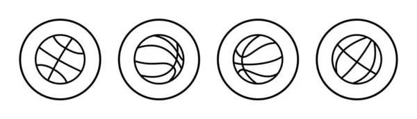 Ilustración Del Conjunto Iconos Del Baloncesto Baloncesto Signo Pelota Símbolo — Vector de stock
