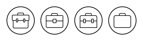 ブリーフケースアイコンセットイラスト スーツケースのサインとシンボル 荷物記号 — ストックベクタ