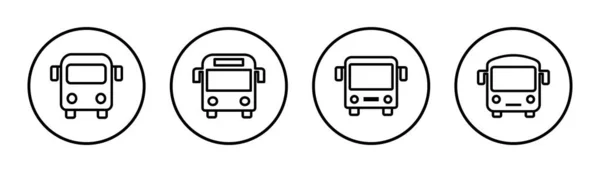 Bus Pictogram Set Illustratie Busteken Symbool Vervoerssymbool — Stockvector