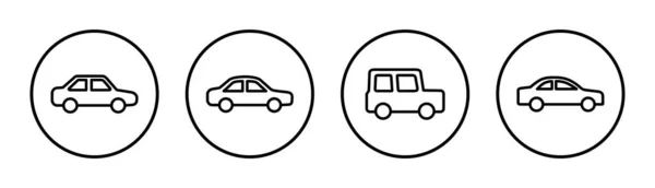 Иллюстрация Набора Символов Автомобиля Знак Машины Символ Маленький Седан — стоковый вектор