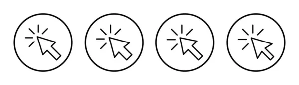 Haga Clic Icono Conjunto Ilustración Signo Flecha Puntero Símbolo Icono — Archivo Imágenes Vectoriales