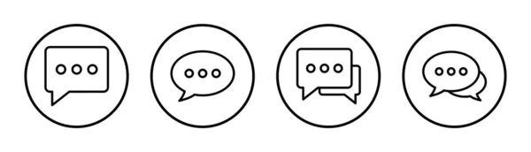 Illustration Jeu Icônes Bulle Parole Signe Symbole Icône Commentaire Message — Image vectorielle