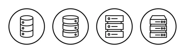 Icono Base Datos Conjunto Ilustración Signo Símbolo Base Datos — Archivo Imágenes Vectoriales