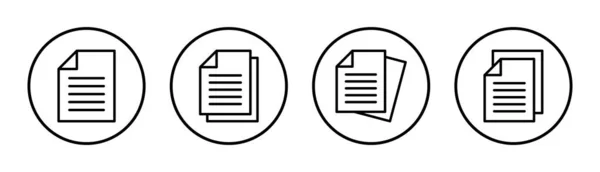 Document Pictogram Set Illustratie Papieren Teken Symbool Dossier Icon — Stockvector