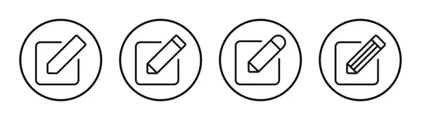 Modifica Immagine Del Set Icone Modificare Segno Simbolo Del Documento — Vettoriale Stock