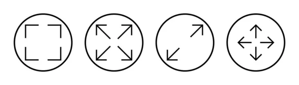 Helskärmsikonuppsättning Illustration Expandera Till Helskärmstecken Och Symbol Pilar Symbol — Stock vektor