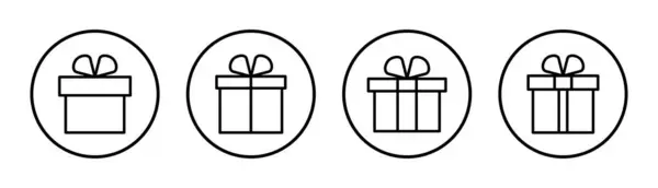Geschenk Icon Set Illustration Geschenkschild Und Symbol Geburtstagsgeschenk — Stockvektor