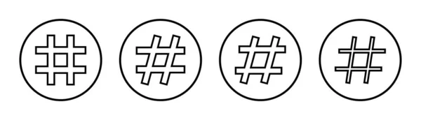 Illustration Jeu Icônes Hashtag Signe Symbole Hashtag — Image vectorielle