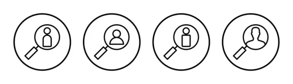 雇用图标集说明 搜索职位空缺标志和符号 人力资源概念 — 图库矢量图片