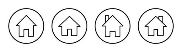 Εικονογράφηση Συνόλου Εικονιδίων Σήμα Και Σύμβολο Σπιτιού — Διανυσματικό Αρχείο
