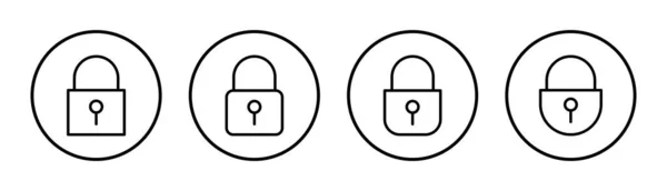Ilustracja Zestawu Ikon Blokady Znak Symbol Kłódki Ikona Szyfrowania Symbol — Wektor stockowy