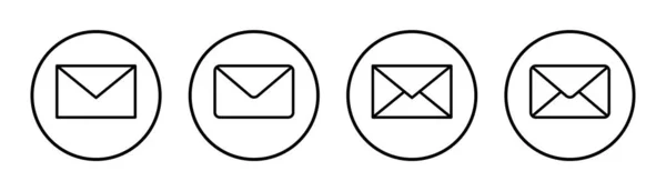 Illustration Jeu Icônes Mail Signe Symbole Icône Mail Icône Enveloppe — Image vectorielle