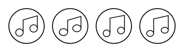 Muziek Icoon Set Illustratie Noot Muziekteken Symbool — Stockvector