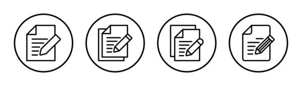Ilustracja Zestawu Ikon Oznaczenie Symbol Notatnika — Wektor stockowy