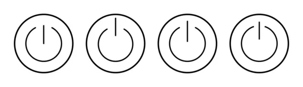 Icono Poder Conjunto Ilustración Interruptor Encendido Signo Símbolo Energía Eléctrica — Archivo Imágenes Vectoriales