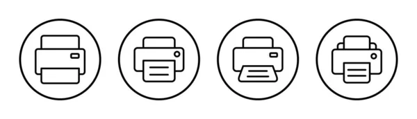 Icono Impresión Conjunto Ilustración Signo Símbolo Impresora — Archivo Imágenes Vectoriales