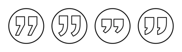 Citazione Icona Set Illustrazione Segno Simbolo Del Segno Citazione — Vettoriale Stock