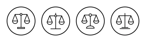 Skalor Ikon Set Illustration Ikonen För Juridiska Skalor Skylt Och — Stock vektor