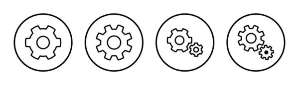 Impostazione Icona Set Illustrazione Segno Simbolo Delle Impostazioni Del Ingranaggio — Vettoriale Stock