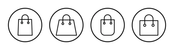 Shopping Bag Pictogram Set Illustratie Boodschappenteken Symbool — Stockvector
