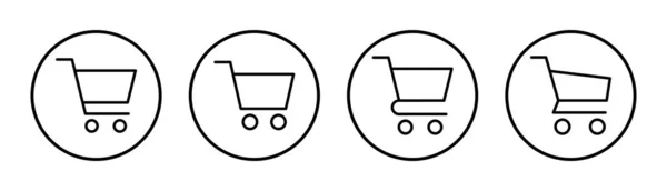 Иллюстрация Иконки Покупок Вывеска Символ Корзины Значок Тележки — стоковый вектор
