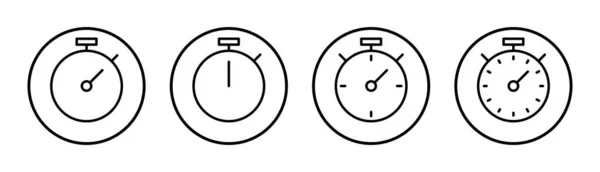 秒表图标集插图 时间标志和符号 倒计时图标 — 图库矢量图片