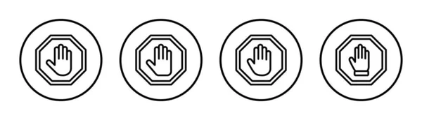 Σταμάτημα Εικονογράφησης Συνόλου Εικονιδίων Στοπ Οδικής Σήμανσης Πινακίδα Και Σύμβολο — Διανυσματικό Αρχείο