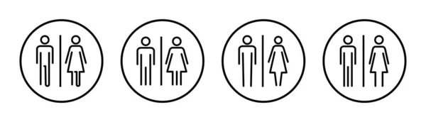 Ilustrace Sady Toalet Dívky Chlapci Toalety Znamení Symbol Záchodě Toaleta — Stockový vektor