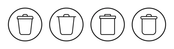 Набір Іконок Смітника Значок Смітника Вилучити Знак Символ — стоковий вектор