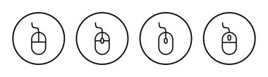 Fare simgesi çizimi. Tıklama işareti ve sembol. işaretleyici simgesi vektörü.
