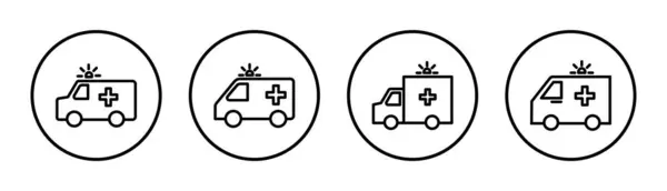Ілюстрація Набору Значків Швидкої Допомоги Знак Символ Вантажівки Швидкої Допомоги — стоковий вектор
