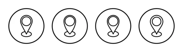 Icono Dirección Conjunto Ilustración Signo Símbolo Ubicación Casa Precisar — Archivo Imágenes Vectoriales
