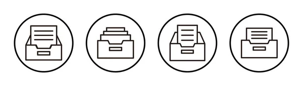 存档文件夹图标集说明 文档向量图标 存档存储图标 — 图库矢量图片