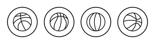Basket Ikon Set Illustration Basket Bollen Tecken Och Symbol — Stock vektor