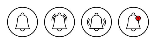 Icône Bell Ensemble Illustration Signe Notification Symbole Pour Conception Site — Image vectorielle