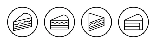 Cake Icon Set Illustration Tortenzeichen Und Symbol Geburtstagstorte Ikone — Stockvektor