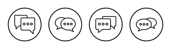 聊天图标集插图 语言泡沫的标志和符号 评论图标 — 图库矢量图片