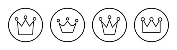 Couronne Icône Ensemble Illustration Signe Symbole Couronne — Image vectorielle