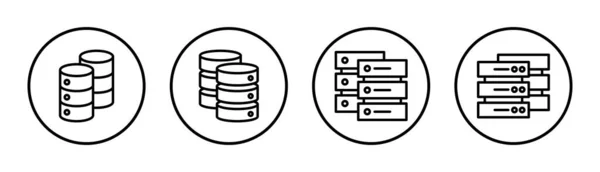 Icono Base Datos Conjunto Ilustración Signo Símbolo Base Datos — Archivo Imágenes Vectoriales