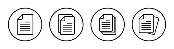 Dokumentum Ikon Készlet Illusztráció Papírjel Szimbólum Fájl Ikon — Stock Vector